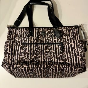 Coach getaway Ocelot print nylon diaper bag large tote